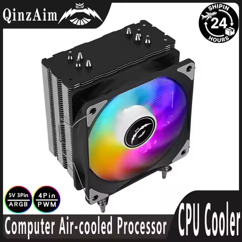 QiuzAim LGA1700 Cooler CPU Fan 120mm Processor 4 pin/PWM 4 Heat pipes Compatible with i5 i7 i9 115x 
