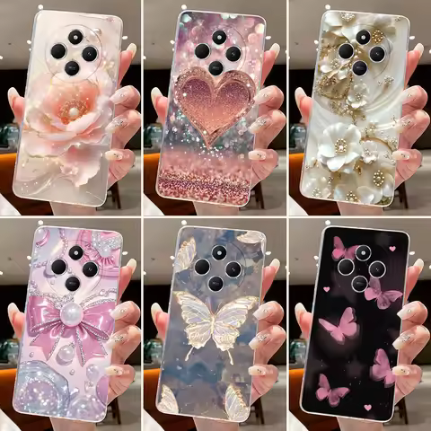 Case For Xiaomi Redmi 14C 14R Capa Flower Butterfly Phone Casing Redmi A3 Pro 4G A4 5G Funda Soft Si