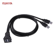 [Bilibili1] Car Panel Flush Mount Dual USB 3.0 Male to Female Extension Cable 1M/3.3FT
