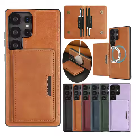 2 In 1 Magnetic Phone Cover for Samsung S25 S24 Ultra Edge Plug S23 + S25Ultra S25U S23U 5G Kickstan