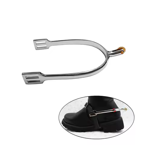 Horse Spurs Zinc Alloy Material Erosion Spurs English Roping Spurs with Rotatable Copper Rowel Ridin