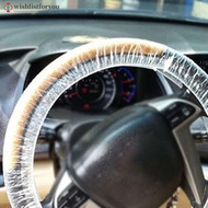 Wishlistforyou 50Pcs Universal Car Disposable Plastic Steering Wheel Cover Waterproof Cover D5O4