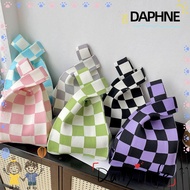 DAPHNE Knit Handbag, Casual Color Mini Knot Wrist Bag, Handmade Knit Shopping Bags Student
