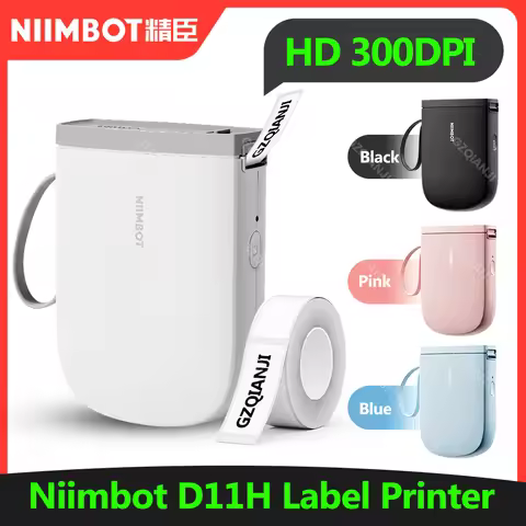 D11H 300DPI NIIMBOT Label Printer Mini Portable Bluetooth Wireless Label Maker Name Tag Kitchen Stic