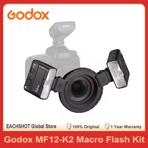 Godox MF12-K2 Macro Flash Kit 2.4G TTL Speedlite Flash with Built-in Lithium Battery for Macro Jewel
