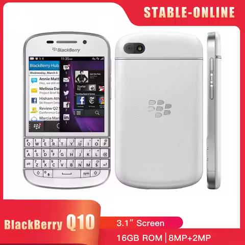 Original Blackberry Q10 4G LTE Mobile Phone 2GB+16GB 3.1" 8MP+2MP 1080p@30fps QWERTY Keyboard Snapdr