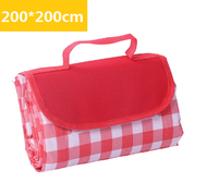 全城熱賣 - 超輕便攜可折疊野餐墊沙灘墊（紅色格子）（200*200cm）
