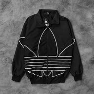 Adidas Big Logo Vintage Sweater Parachute Jacket