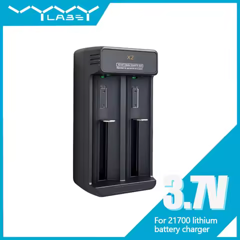 VYVYLABS 1-2PCS Dual Slots 21700 Lithium Battery Charger For 21700 Charging 3.7 V/4.2V Rechargeable 