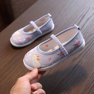 Old Beijing Children's Embroidered Shoes Girls Hanfu Shoes Chinese Style Children's Shoes Baby Handmade Cloth Shoes Hanfu Performance Shoes