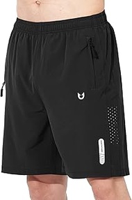 Men's Athletic Hiking Shorts Quick Dry Workout Shorts 7" Lightweight Sports Gym Running Shorts Baske