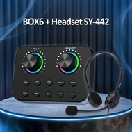 Bonkyo Soundcard BOX6 Wireless Mic Noise Reduction Voice Changer Efek Suara untuk Live Stream
