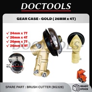 SPARE PART BG328 : GEAR CASE-GOLD 24/26mm 4T 7T 9T/KEPALA GEAR CASE MESIN RUMPUT BG330 430 FR3001 GX