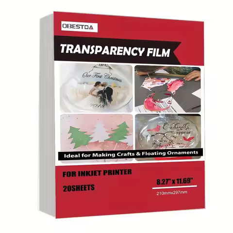 20Pcs A4 Inkjet Printing Transparent Film for Silk Screen Printing Stencil Paper for Crafting Projec
