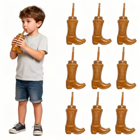 Western Cowboy Party Straw Cup Cowboy Boot Shaped Cup Straw Set Cowboy Themed Party Wild West Wester