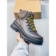 ECCO High-Top Genuine Leather Men's Shoes Wan Production Pure Original First Layer Cowhide Water Dye