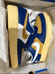 Undefeated x Nike Air force 1 藍黃鱷魚壓紋 US9.5