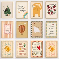 Modern Animal Art Posters Cute Holiday Print Canvas Painting Eclectic Wall Art Picture for Cozy Anim