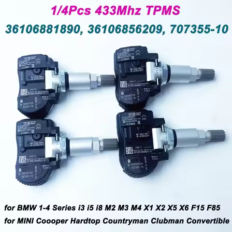 1/4Pcs Tire Pressure Sensor 36106881890 6855539 36106856209 707355-10 For BMW X5 F15 F85 X2 F39 F48 