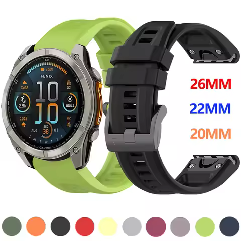 Quick Fit Strap for 26 22 20mm Garmin Tactix 8/Fenix 8 E 7 7X 7S Pro 6 6X GPS Original Silicone Brac