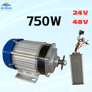 มอเตอร์บัสเลส พร้อมกล่องคอนโทรล 350W/500W/750W 24V/48V มอเตอร์ไร้แปลงถ่าน