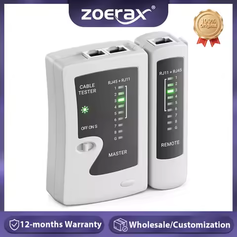 ZoeRax RJ45 Network Cable Tester Ethernet Tester Tool for RJ45 LAN Ethernet Cable Cat6 Cat6a Cat5 Ca