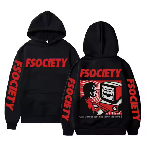 Funny Mr Robot Graphic Hoodie Men Women Vintage Fleece Cotton FSociety Hoodies F Society Hacker Geek