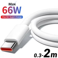 66W 6A Fast Charging USB Type C Cable for Xiaomi Samsung Huawei Honor OPPO VIVO Mobile Phone Data Cable