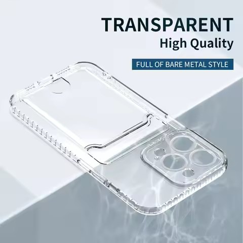 Transparent Airbag Card Holder Soft Case For Vivo Y36 5G Y35 Y22 Y22S 4G 2022 Y16 Y02s V25 V25E Y77 