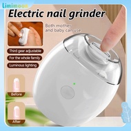 2 IN 1 Electric Nail Clipper Cutter Polish with LED Light Automatic Grinder Trimmer