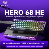 AULA HERO 68HE Wired RT Gaming Keyboard Customised Mechanical Keyboard For Laptop RGB 68-Key ,