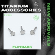 [1 PCS][CASE] TITAN G23 ASTM F136 FLATBACK Unisex Personality Stainless Steel No Itching No Color Fa