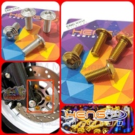 ✘ ⏺️ HENG Gold/Silver Brake Disc Bolts (4pcs) for Sporty, Soulty, M3, Mio i 125