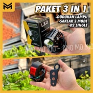 NEW PAKET LAMPU D1 2 D 1 2 LASER LED BOLHAM LASER GUN HI LOW + BRACKET LAMPU DEPAN BREKET DUDUKAN LA