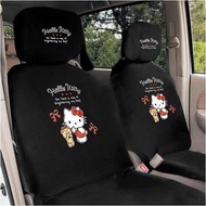 權世界@汽車用品  Hello Kitty 閃亮的日子 汽車前座椅套(2入) 黑色 PKTD016B-16