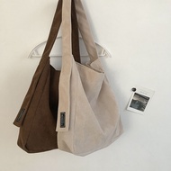 [SG SELLER] New Canvas Bag Vintage Corduroy Single Shoulder Bag Large Capacity Student Class Bag Ver