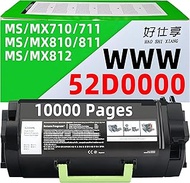 52D1H00 62D1H00 521H 621H Black Toner Cartridge Compatible with Lexmark MS710 MS711 MS810 MS811 MS81