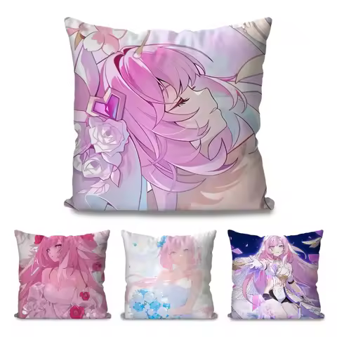 1pc Elysia Animation H-Honkai I-Impact 3 Pillow Case Square Pillow Bedroom SofaLeisureComfortCarLivi