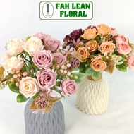 Artificial Rose Flower x6 Head 30cm / Bunga Mawar Hiasan Bunga Tiruan Hand Bouquet Bunga Tangan / Ho