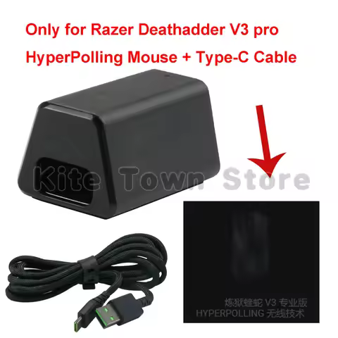 HyperPolling True 8KHz Wireless Receiver Dongle + Type-c data cable only Compatible for Razer Deatha