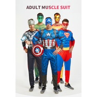Mens Cosplay Costume Adult Muscle Clothes Halloween/Captain America/ Spider Man/Iron Man/Superhero