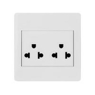 ชุดเต้ารับคู่ 3 ขา 2 ช่อง HACO M3N-E20 สีขาว (1095567)