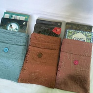 Medium Sleeve Book | Cloth Book Bag | Novel Pouch - Embroidered Motif