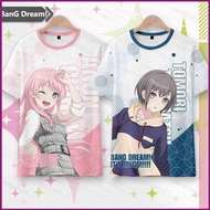BanG Dream! It's MyGO! Anime Tshirt Short Sleeve Top Cosplay 3D Shirt Takamatsu Tomori Woman Fashion Plus SizeTee