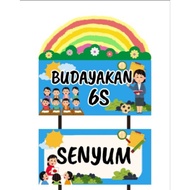 Classroom wall decoration. Pancasila, Pillars of Faith, Pillars of Islam, 7 Habits, 6 S