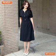 [DUY NHẤT 25-29.06 - VOUCHER 60K]Đầm thiết kế BEMINE cổ tròn giả khoác phối ren dáng chữ A phù hợp đ