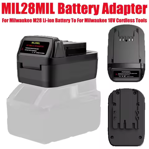 MIL28MIL Battery Adapter for Milwaukee M28 V28 Li-ion Batteries Converting To for Milwaukee M-18 18V