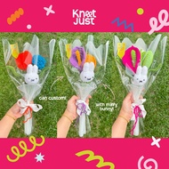 handmade anniversary miffy bouquet graduation present flowers crochet flower fuzzy wire flower Hadia