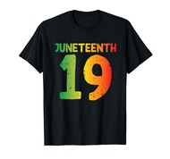 Juneteenth 19 African Colors June 19th 1865 Men Women Kids T-Shirt