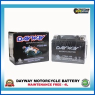 ➢ ◕ ▝ DAYWAY Original Motorcycle Battery 4L/5L Maintenance Free Battery, Motorcycle Batteries & Acc
